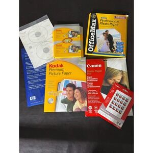 Kodak Canon HP OfficeMax Photo Paper Bundle Glossy Satin Stickers CD Labels